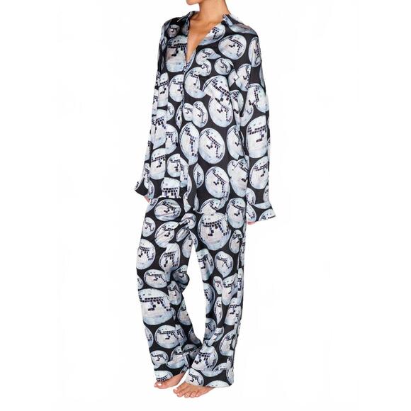 NEW SHOW ME YOUR MUMU overslept disco ball pajama set in black - Picture 4 of 5